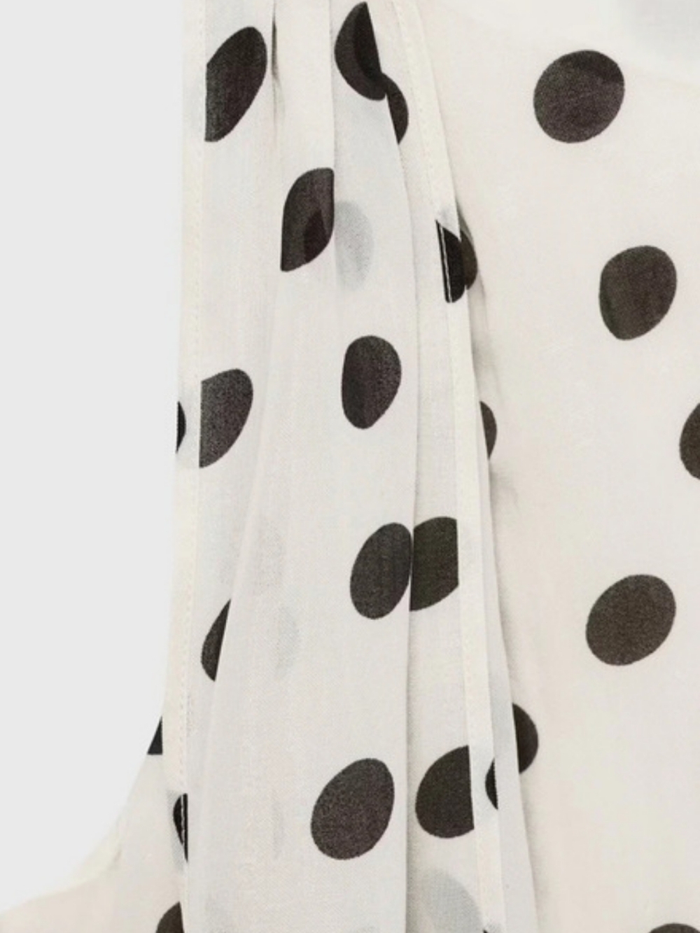 Mango Polka Dot Blouse with Scarf White & Black Size Medium - Picture 8 of 13